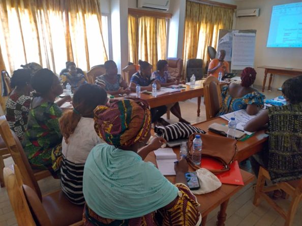 A group of women in a classroom setting.